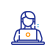 icono mujer en laptop